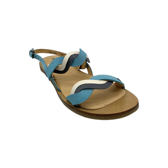 El Naturalista Shoes - El Naturalista Women's Tulip N5188 Slingback Flat Sandals Turquiose - Medium